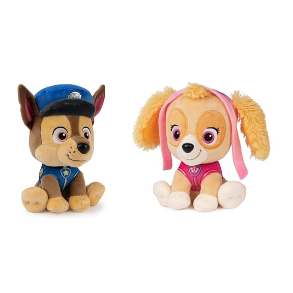 New Gund Paw Patrol Plush Bundle of 2, 6 inch Chase and Skye Officially Licensed