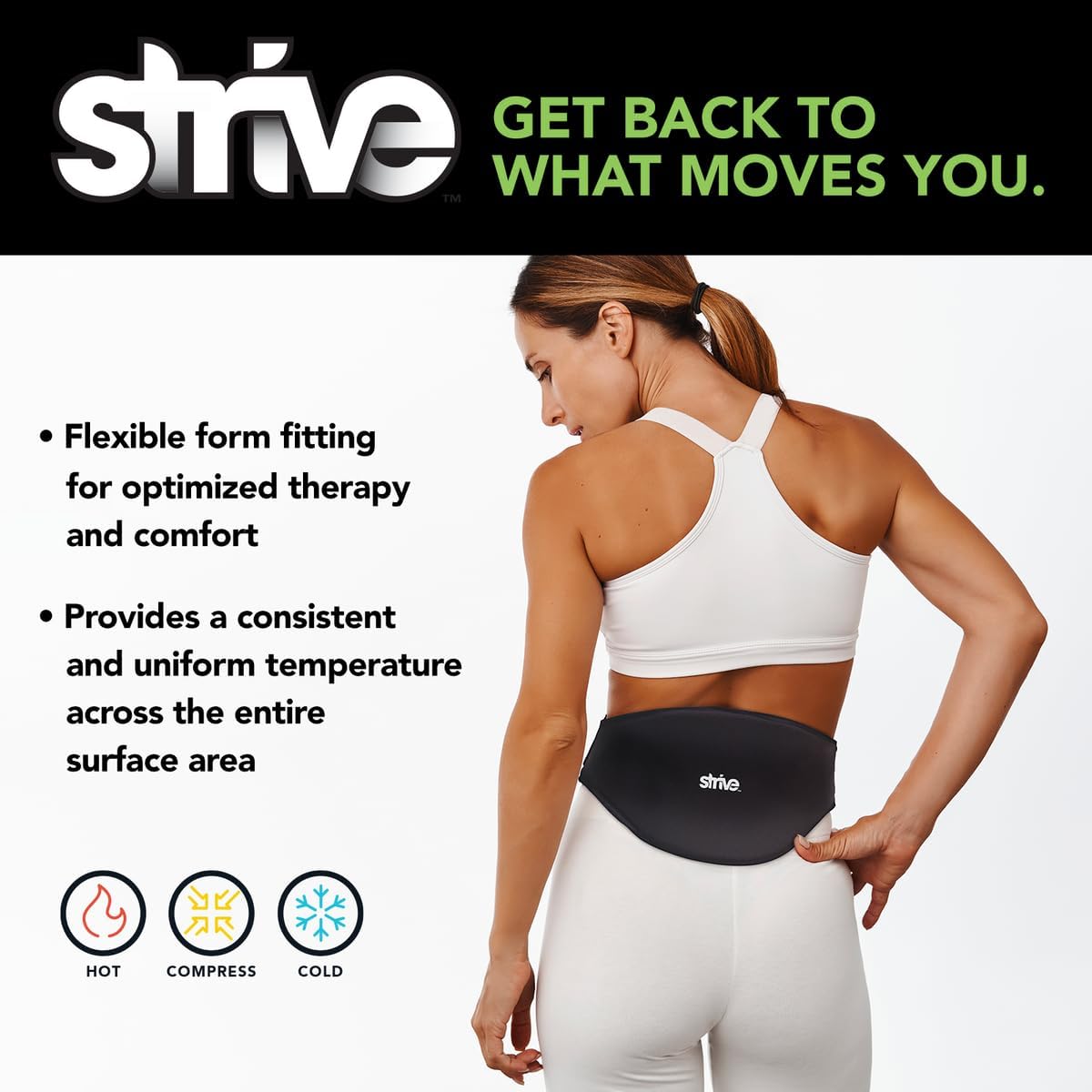 Strive Hot & Cold Therapy Flexible Compression Wrap for Back