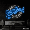 thumbnail image 3 of Craftnamesign Seafood Neon Sign, Seafood Restaurant Decor, Seafood Signs, 3 of 4