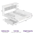 thumbnail image 2 of Greenstell Greenstell Full Size Bed Frame with Storage Headboard, LED Lights, Charging Station, 4 Drawers, Heavy-Duty Metal Platform Bed with USB & Type-C Ports,Off White, 2 of 7
