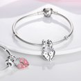 thumbnail image 5 of MULA Mother's Day Gifts 925 Sterling Silver Charms for Bracelet 2 Pink Heart in 1 Pendant Women Gift, 5 of 5