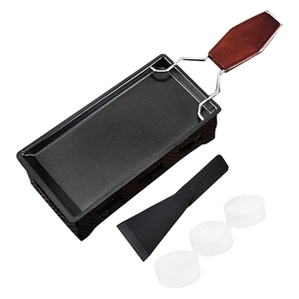 Bandeja para fundir portátil, bandeja para hornear, bandeja para hornear, herramienta para hornear, sartén para fundir a lámpara de s Mango de madera Negro Sunnimix Sartén para fundir queso