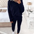 thumbnail image 1 of ICHUANYI Clearance Women's Fashion High Collar Casual Set Casual Top And Pants Two-piece Sportswear(Blue, L) ICHUANYI WER2023081514462, 1 of 6