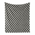 thumbnail image 1 of Stripe Soft Flannel Fleece Throw Blanket, Retro Print Simple Geometric Pattern with Overlap and Nested Circles, Cozy Plush for Indoor and Outdoor Use, 70" x 90", Charcoal Grey Eggshell, by Ambesonne, 1 of 6