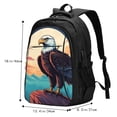 thumbnail image 5 of Salouo Cartoon Iceberg Bald Eagle Pattern Extra Large Travel Laptop,Backpack with USB Charging Port College Backpack Business Work Bag Casual Daypack Fits for Men & Women, 5 of 7
