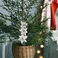 thumbnail image 5 of FONDOTIN 2Pcs Silver Poinsettia Flower Stems Lint Material Christmas Atmosphere Enhancement Picks 19X4.7in, 5 of 8