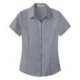 thumbnail image 1 of IMENGL Short sleeve elastic slim breathable shirt plus size work, Gray 5XL, Size M-5XL, 1 of 2