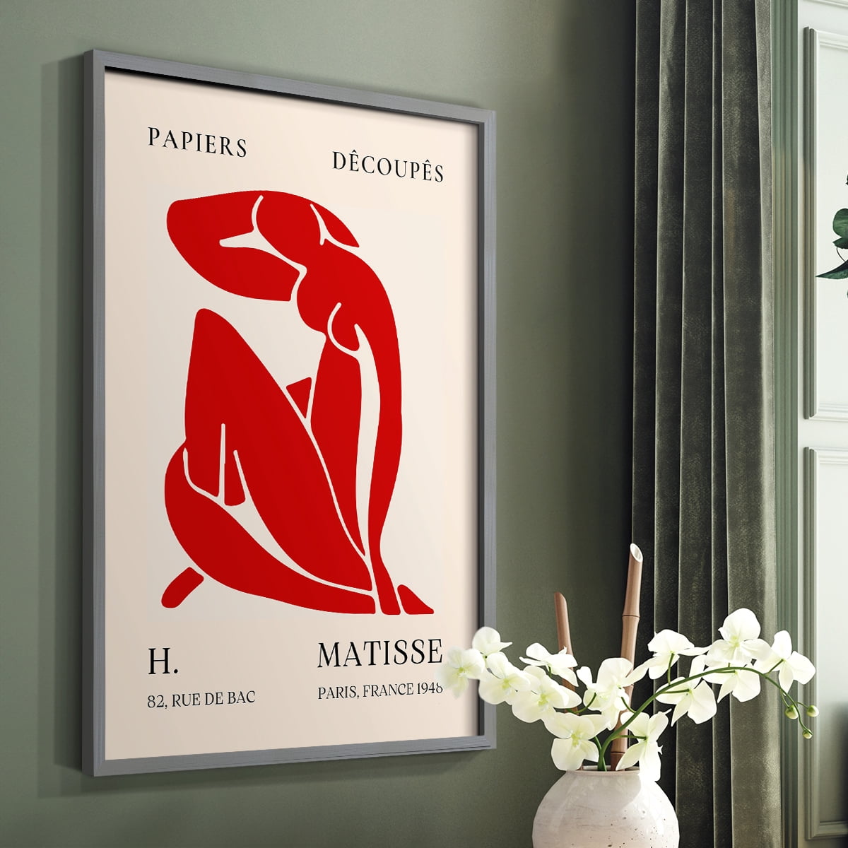 Matisse CLXVIII Framed Print in Gray Solid Wood 8 x 10 Framed Print