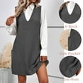 thumbnail image 4 of Weardear Women Vest Dress Knit Sweater Dresses Oversized V Neck Sleevelss Pullover with Pockets, 4 of 5