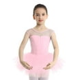 thumbnail image 6 of iiniim Kids Girls Ballet Leotard Dancewear Sleeveless Mesh Splice Layered Tulle Tutu Dress Gymnastics Dance Skirt, 6 of 7