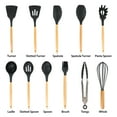 thumbnail image 3 of MegaChef Black 12 Piece Silicone and Wood Cooking Utensils, 3 of 7