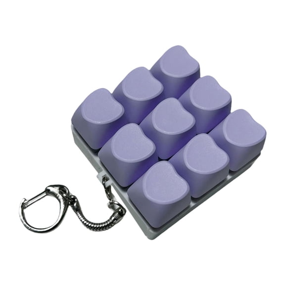 Fidget Keyring Keyboard Clicker Mechanical Keypad Portable with Lanyard for Concentration in Office and at Home