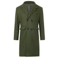 Caqnni Men's Winter Trench Coat Wool Blend Pea Coat Slim Fit Single