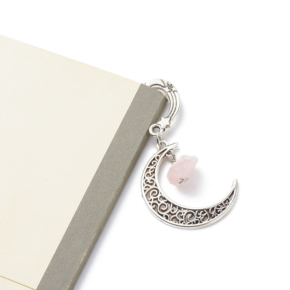 20pcs Mixed Raw Beads Bookmarks Hook Bookmark Moon Book Marker 122mm
