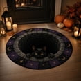 thumbnail image 5 of sruoe Spooky Cat 3D Visual Round Halloween Rug, Eerie Illusion Floor Mat, Scary Halloween Decorations for Living Room, Bedroom, Entryway, 5 of 7