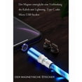 thumbnail image 3 of Magnetic Charging Cable for Micro USB / iOS / Type C Fluid LED Light, 3 in 1 1M Charger Magnetic Electric Wire 360 Rotary USB with LED Light for Phone - 3in1 & Red, 3 of 3