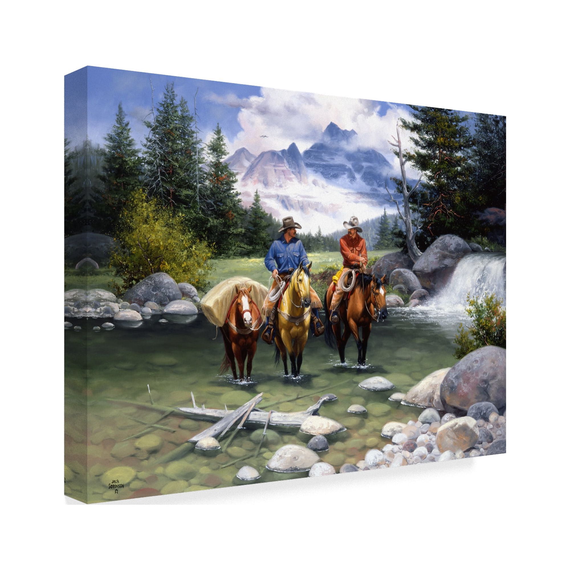 Trademark Fine Art 'Clear Water Crossing' Canvas Art by Jack Sorenson