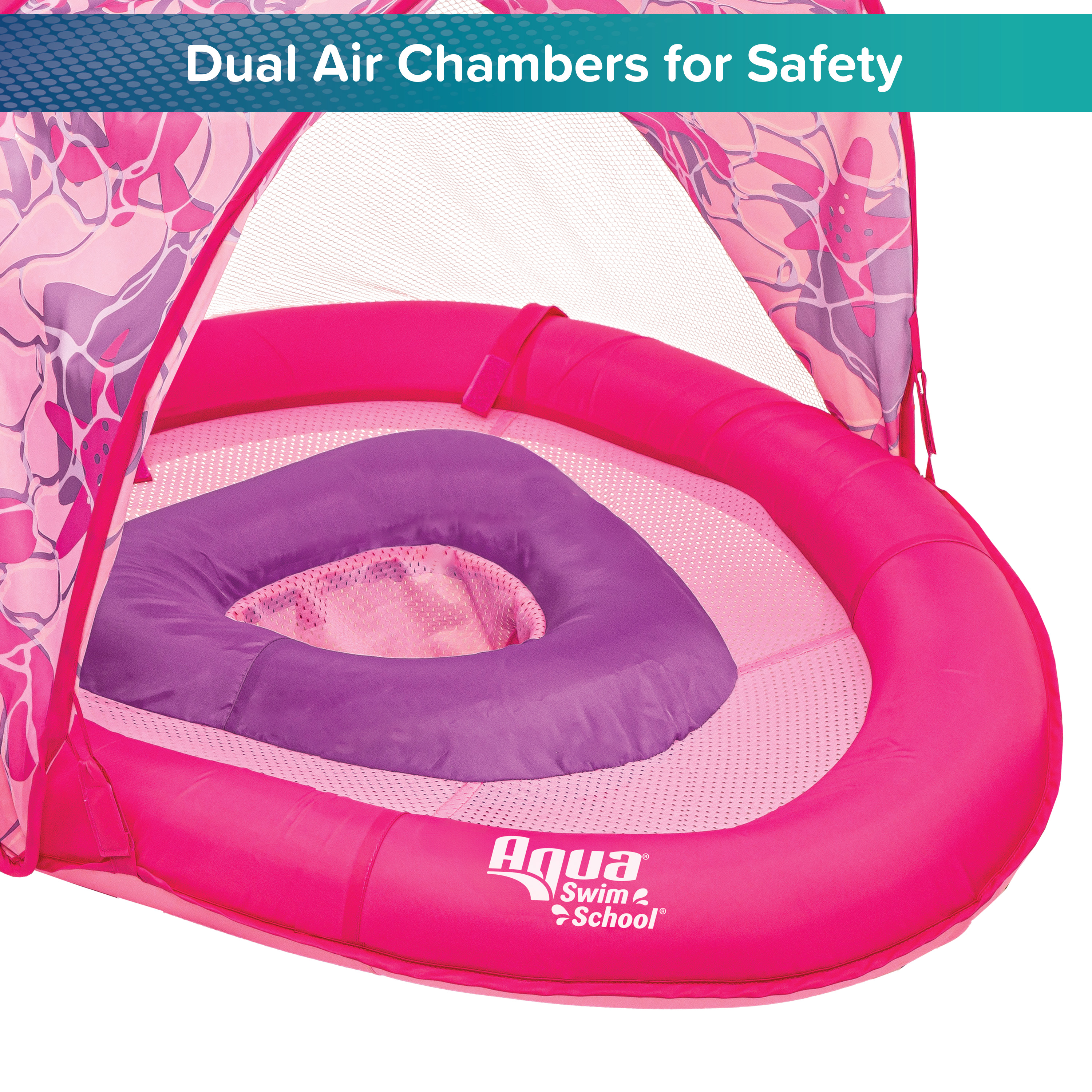 SwimSchool Grow-with-Me Baby Boat Float Pink Turtle photo 5