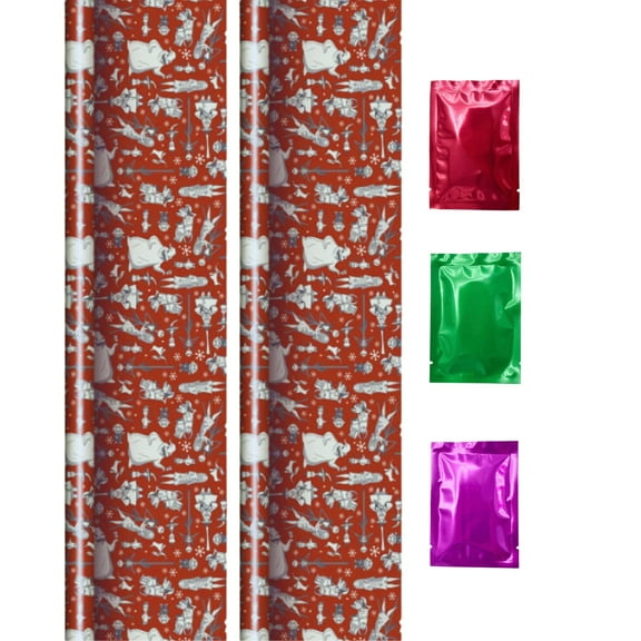 Nightmare Before Christmas Gift Wrapping Paper (2 Rolls, Total 40 sqft) Premium Gift Wrap Back Grid Lines Easy Cutting Birthday Christmas Present Holiday Party Supply w/ Snoep in Beperkte Oplage