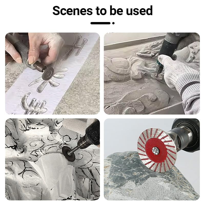 ABCISI 5-Piece 6mm Diamond Cutting Wheel Set,  Suitable for Rotary Tools - Mini Saw Blades with Mandrels for Dremel, Wood Carving, Jewelry Making & Precision Grinding