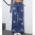 thumbnail image 6 of Women Jeans Straight Leg Concert Sparkly Bling Glitter Jeans XXL, 6 of 9