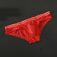 thumbnail image 2 of SGFCWSX Men's Sheer Mesh Lace Briefs** Red M, 2 of 6