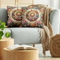 thumbnail image 5 of Ambesonne Floral Throw Pillow Cover 2 Pack, Botanical Colorful Circle, 18", Orange Evergreen Pink, 5 of 7