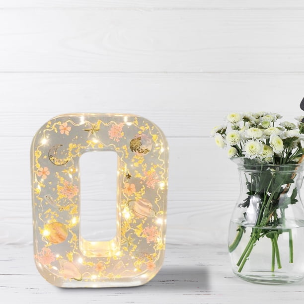 Flower Night Light Flower Letter Resin Home Decoration Gift