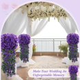 thumbnail image 4 of 2 Pack Artificial Hanging Flowers Plants, Fake Violet Flower Ivy Wisteria Garland Decor Silk Flowers for Indoor Outdoor Decoration (Purple), 4 of 5