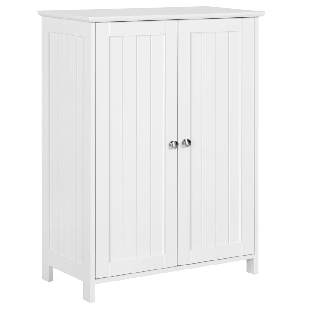 LxWxH Yaheetech White Freestanding Bathroom Cabinets Storage Cupboard Unit with 2 Doors and 2 Adjustable Shelves Heavy Duty Versatile Cupboard 60x30x80cm