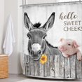 thumbnail image 2 of Farm Cow Shower Curtain 60Wx72H Inch Funny Vintage Bull Cattles Western Animal Rustic Wooden Shower Curtain Bathroom Set Country Nature Waterproof Bath Decoration Accessories Home Decor, 2 of 6