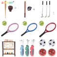 thumbnail image 1 of Dollhouse Sports Mini Tennis Ball/Racket/Football/Soccer/Baseball/Golf Sticks/Ballet Doll House Accessories Miniature, 1 of 6