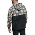 thumbnail image 2 of G-Style USA Men's Plaid Checkered Anorak Windbreaker Jacket JK5008 - Khaki - Large, 2 of 6