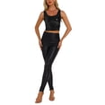 thumbnail image 2 of INSPIRE CHIC Women's Metallic Sequin Crop Top Sparkle Glitter Sleeveless Party Club Tank Top S Black, 2 of 6