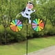 thumbnail image 5 of Molino de viento para niños con tela de animales de ciclismo tridimensional para decoración al aire libre, juguete tradicional nostálgico, molino de viento colorido, 5 of 6