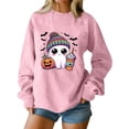 thumbnail image 5 of DORKASM Halloween Women's Sweatshirt Crew Neck Comfy Loose Fit Skeleton Hoodies Long Sleeve Funny Cute Causal 2026 Pumpkin Tops Fall Funny Print Sweatshirt Pink 5XL, 5 of 7