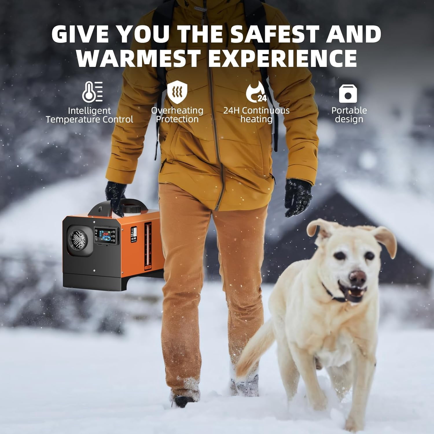 Diesel Heater 12V 8kw, All in One Portable Diesel Heater with 5L Fuel Tank, Remote Control & LCD Monitor, Fast Heating Parking Heater for Car RV Truck Tent Garage Camper