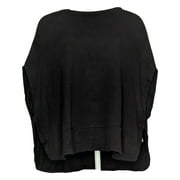 Soulgani Active Women's Sz XS Heart Of It All Ohio Solid Poncho Black A391882