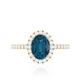 thumbnail image 5 of Rosec Jewels London Blue Topaz Oval Engagement Ring - Blue Topaz Diamond Ring - AAA Quality Certified - With Jewelry Box, 14K Yellow Gold, US 7.00, 5 of 9