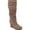 Taupe, variant on Journee Womens Haze Wide Calf Wedge Knee High Boots