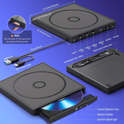 HEPLUBAN External CD/DVD Drive for Laptop, DVD Player for Laptop, 8 in 1 USB 3.0 Ultra-Slim Portable, CD Burner External Disk Drive Optical Compatible with Laptop Desktop Mac,Windows 11/10/8/7 Linux