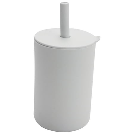 

Toddler Cup Kids Silicone Training Cup with Straw (Silver)