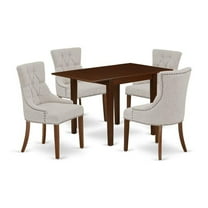 East West Furniture Dining Room Set Mahogany, NDFR5-MAH-05