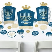 Big Dot of Happiness Happy Hanukkah - Chanukah Holiday Party Decor and Confetti - Terrific Table Centerpiece Kit - Set of 30