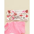 thumbnail image 6 of Suealasg Western Baby Girl Outfits Clothes Short Sleeve Cow Print Tassel Tops+ Elastic Waist Shorts + Headband Set 3Pcs Infant Toddler Summer Clothing, 6 of 9