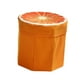 thumbnail image 2 of Otomana plegable con almacenamiento, asiento decorativo, organizador, ahorra espacio, con diseño de frutas para muebles de oficina. Naranja, 2 of 9