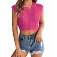 thumbnail image 3 of Women'S Summer Knit Sweater Vest Cap Sleeve Casual Trendy Crew Neck Ribbed Pullover Tank Tops, 3 of 9