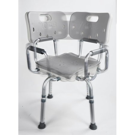 3.0 Premium Bathroom Swivel Shower Chair Bath Bench with Back, 360 Degree Swivel Seat with Locking Mechanism