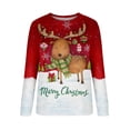 thumbnail image 4 of Pntutb, camisas informales de manga larga para mujer, sudadera de cuello redondo con estampado navideño, jersey de cuello redondo, tops tipo túnica Pntutb Pntutb-168, 4 of 5