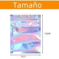 thumbnail image 2 of Bolsa Hermética Holográfica, 200 Piezas Resellables con Agujero para Colgar, Bolsas de Almacenamiento, Bolsas con Cierre Hermético, Bolsitas para Dulces para Aperitivos, 2 of 4